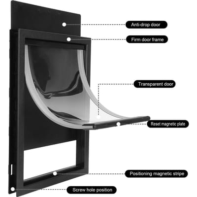 PVC Huisdierdeur Magneet Automatisch Sluitende Deur Tweerichtings Veiligheidsaccessoire voor Grote Hond