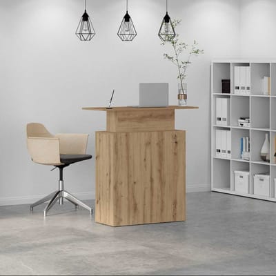 vidaXL - Receptiebalie - 100x40x104 - cm - bewerkt - hout - artisanaal - eikenkleur