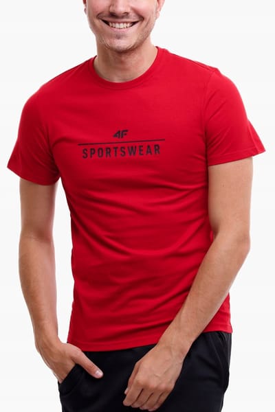 4F T-shirt Heren - Rood - Katoen - Maat S