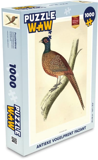 Puzzel Antieke vogelprent fazant - Legpuzzel - Puzzel 1000 stukjes volwassenen