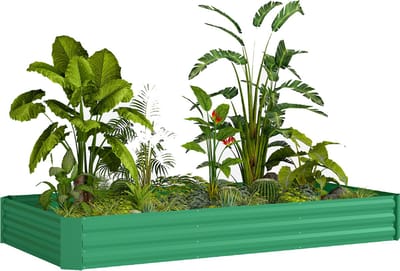 Outsunny tuinbed - Gegalvaniseerd staal - 240x120x30cm - Groen