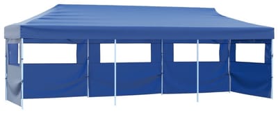 Partytent opvouwbaar - Paviljoen - 3x9 - Easy up - Waterdicht - met Zijwanden - Weerbestendig - Blauw