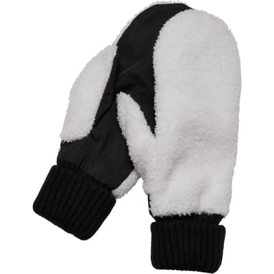 Urban Classics - Basic Sherpa Winterhandschoenen - L/XL - Wit/Zwart