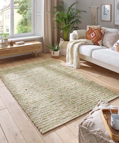 Wollen vloerkleed - Thora groen 90x160