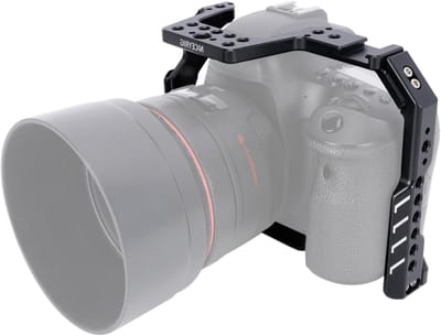 Camera Cage voor Canon EOS 6D en 6D Mark II met NATO Rail, Koudschuh en Snelle Bevestiging voor Professionele Filmmakers
