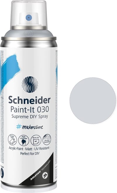 Schneider spuitbus verf - Paint-It 030 - DIY spuitverf - acrylverf - 200ml - zilver metallic - S-ML03051007