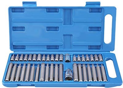 Dopsleutelset 40-delig met Torx-bits en Schroevendraaierset in Draagbare Koffer