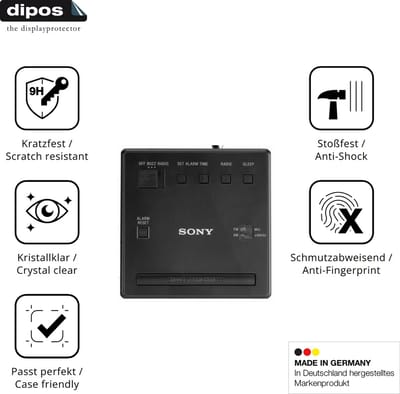 dipos – 2x Pantserfolie geschikt voor Sony ICF-C1 | 9H Screenprotector