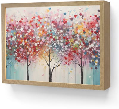 Wandlamp 40x30 cm - Oplaadbaar - Kunst - Bomen - Natuur - Acryl - Wandlampen binnen woonkamer - Slaapkamer lamp - Decoratieve nachtlamp - Vloerlamp draadloos