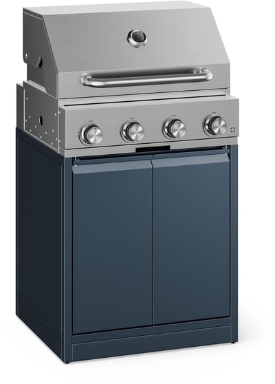Klarstein Gasbarbecue WaldChef 30 mbar – 4 branders BBQ grill 12.800 W, rvs, gietijzeren grillrooster, thermometer, piëzo ontsteking - Gasgrill Buitenkeuken