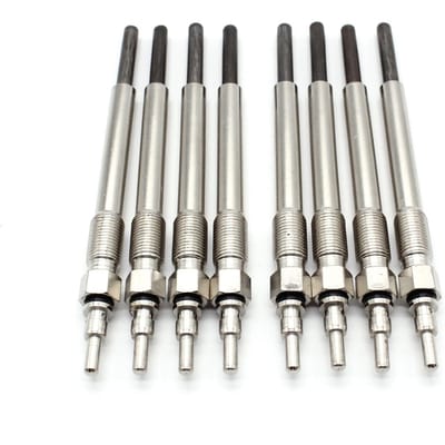 Gloeibougieset van 8 Dubbele Gloeispiraal Vervanging voor Ford 7.3L Super Duty Powerstroke Turbo Diesel 1994-2003 zilver