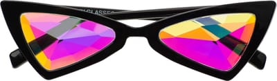Freaky Glasses - Caleidoscoop bril - Spacebril - Festivalbril - Cat Eye montuur - Kunststof - zwart