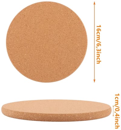 Cosensi- Pannenonderzetters Hittebestendig - Onderzetters voor Pannen - Onderzetters Kurk - Rond - 16 cm - 8 Stuks