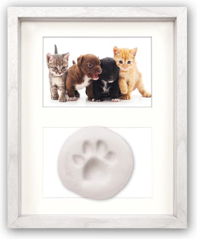 Houten fotolijstje met pootafdruk kit geschikt voor een foto van 10 x 15 cm