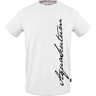 Aquascutum Heren Handtekening T-shirt met ronde hals (Wit)