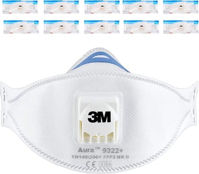 Ademmasker Stofmasker - FFP2 Masker - Bescherming tegen Stof - Met Cool Flow Ventiel - 10x20x5 cm