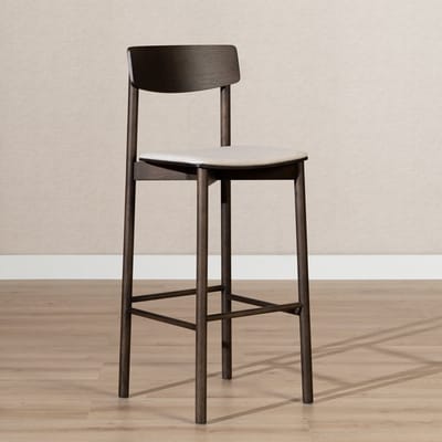 Bronx71® Barkruk Jane walnoot/ off white 80 cm - barstoel