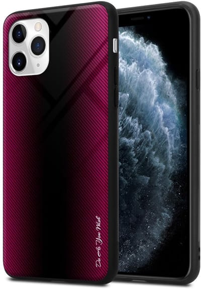 Cadorabo Hoesje geschikt voor Apple iPhone 11 PRO in PAARS ROZE - Beschermhoes gemaakt van TPU silicone Case Cover en achterkant van gehard glas