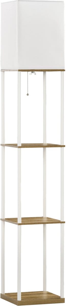 HOMCOM-Stehlampe-MDF, Metall-26L x 26B x 159H cm-Weiß