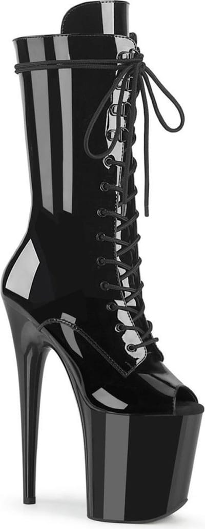 Pleaser - FLAMINGO-1051 Plateau Laarzen - Paaldans schoenen - 35 Shoes - Zwart