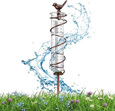Regenmeter Tuin - Neerslagmeter Buiten - Nauwkeurig Meten - Vorstbestendig Ontwerp - 21 x 5 x 4 cm - Transparant