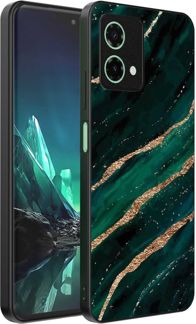 Geschikt voor Motorola Edge 40 Neo Telefoonhoesje met marmer opdruk - TPU backcover case marble design - Groen Goud - Smartphonica geschikt voor Motorola Edge 40 Neo