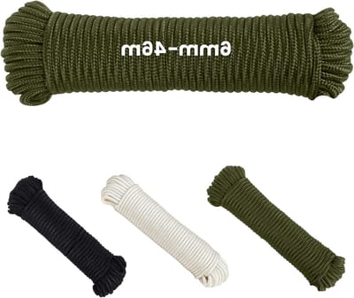 Utility touw - Bevestigingstouw Touw voor buiten - Klus projecten - Diamant gevlochten constructie - 6 mm x 46 m