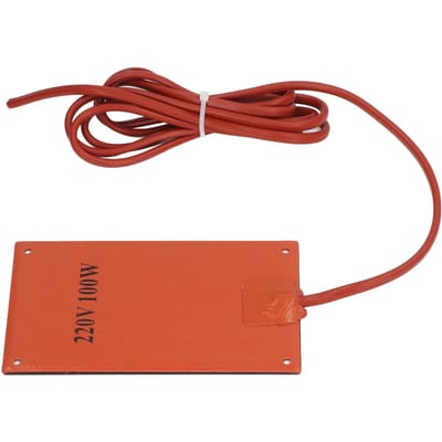 Coussin Chauffant en Caoutchouc Silicone Tapis Chauffant Chauffeur 90x150mm AC 220V pour Armoire Électrique brown