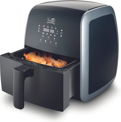 FRITEL Airfryer SnackTastic® 5804 – Airfryer / Heteluchtfriteuse 3,2L – 1450W – Voor 2-5 Personen – Digitaal Touchscreen – 8 Programma’s – Compact – Soft Leder Look – Zwart