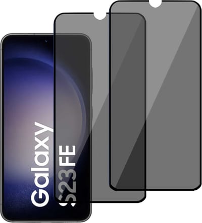 2x Privé Screenprotector geschikt voor Samsung Galaxy S23 FE - Privacy Beschermglas - Privacy Proteqt+