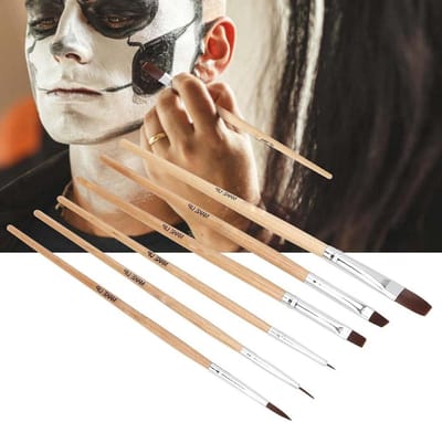 6-delige make-up kwastenset voor professionele halloween look met etui.