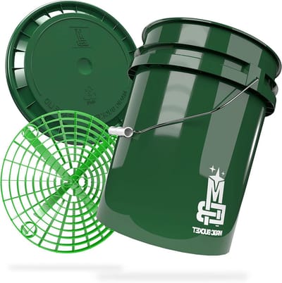 Wasemmer met Grit Guard - Vuilzeef emmer - Auto schoonmaken - Extra stabiele wand - 20 Liter capaciteit - Donkergroen
