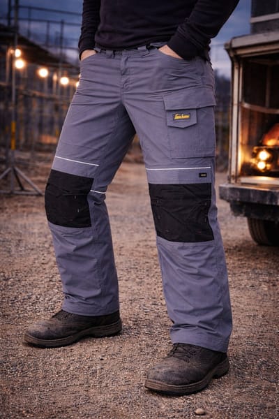 Werkbroek Snickers Workwear 3619 Power Winter Trousers – Steel Grey/Black (5804) – Maat 040 – Gevoerde Winter Werkbroek