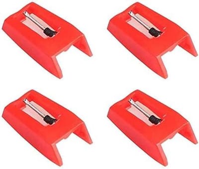 Platenspeler Naalden - Stylus Vervanging - Muziek Luisteren - Slijtvast Aluminium - 4 Stuks - Rood