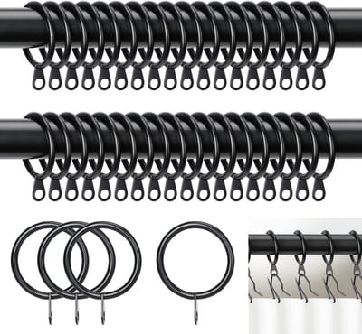 Gordijnringen met Oogjes - 40 Stuks, Compatibel met Gordijnstangen, 30 mm