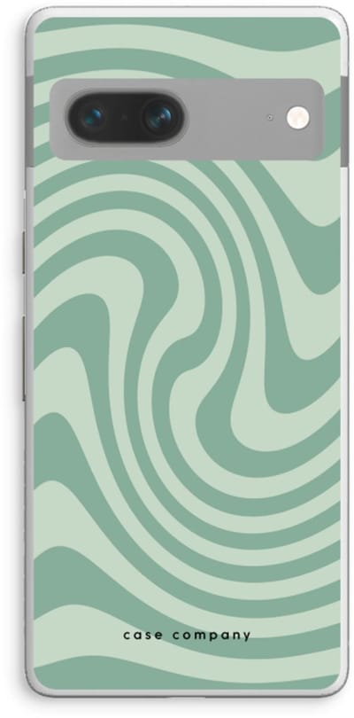 Case Company® - Hoesje geschikt voor Google Pixel 7 hoesje - Swirl Groen - Soft Cover Telefoonhoesje - Bescherming aan alle Kanten en Schermrand
