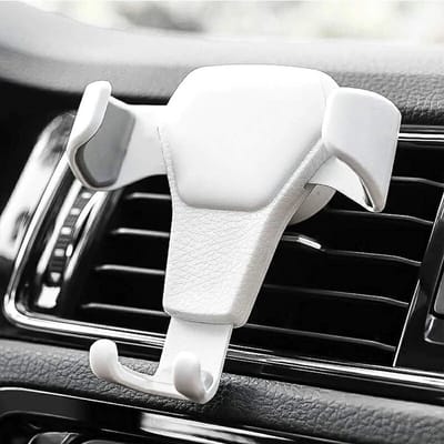 Narimano® Telefoonhouder voor in de auto, 360 graden, met sterke ventilatieclip, mobiele telefoonhouder, universele telefoonhouder voor in de auto, wit
