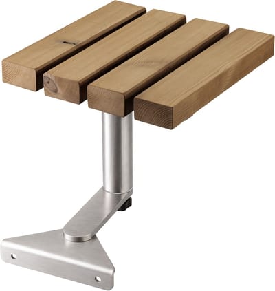 Tuinligstoel, aanbouwtafel, draaibaar, roestvrij staal 304 incl. houten latten van thermisch behandeld dennenhout