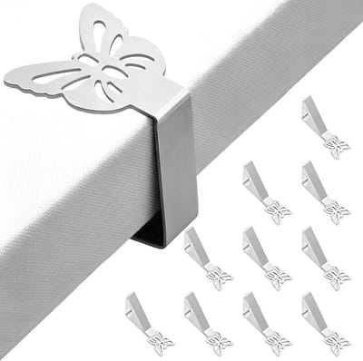 Tafelkleedklemmen voor buiten, van roestvrij staal, vlindermotief, verstelbaar, voor tuintafel tot 4 cm, ideaal voor - ShopVlot