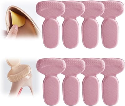 Ulisem - Hielkussens - 8 stuks antislip hielbeschermers - 2-in-1 voor hiel en bal - Zachte schuimvulling met ademend materiaal - Voorkomt schuren en blaren - Sterke zelfklevende achterkant - Universele pasvorm - Voor dames en heren - Roze