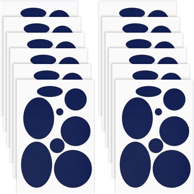 Set van 12 Waterdichte Zelfklevende Reparatiepleisters voor Kleding, Jassen, Tenten en Slaapzakken in Diverse Maten en Vormen, Blauw