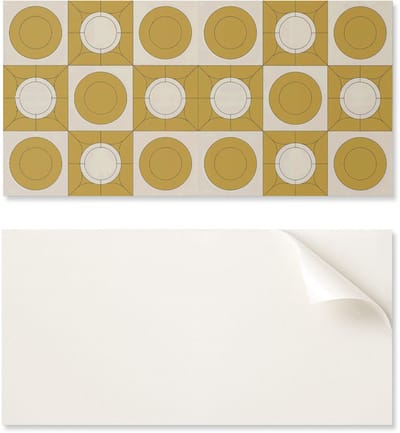 PVC-paneel met motief, eenvoudige decoratie voor de eetkamer, 100x50 cm, geometrisch patroon met cirkels.