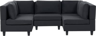 UNSTAD - Modulaire bank - Zwart - 5-zits - Polyester