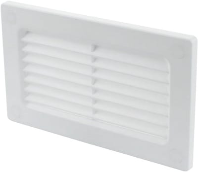 Ventilatierooster Afdekking Platkokers 60 x 120 mm Wit met Insemsbescherming