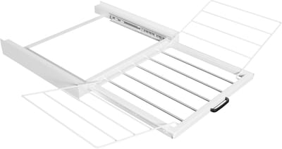 Tussenstuk Wasmachine Droger – Stapelkit met Uitklapbaar Droogrek – Wit – Bodo®