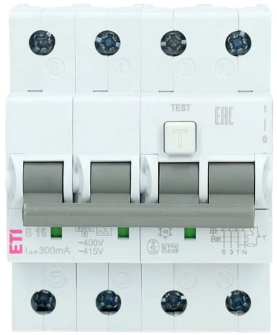 ETI aardlekautomaat 3-polig+nul 16A B-kar 300mA (431000183)