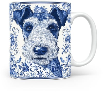 Mok Airedale terrier Beker voor koffie of tas voor thee, cadeau voor dierenliefhebbers, moeder, vader, collega, vriend, vriendin, kantoor, opa, oma, hond, kerst, sinterklaas, verjaardag