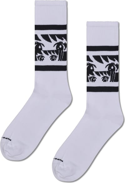 Happy Socks Anime Stripe Sneaker Sock - unisex sokken - wit - Unisex - Maat: 36 - 40