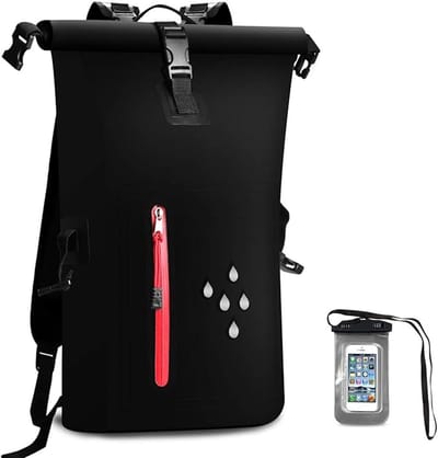 Famanu – Waterdichte Dry Bags rugzak - 25 liter - heavy duty rol-topsluiting - reisrugzak met waterdichte telefoonhoes voor kanoën - kajakken - raften - skiën - vissen - kamperen - strand