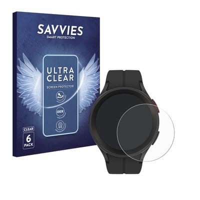 Savvies - Screenprotector voor Samsung Galaxy Watch 5 Pro - Folie Beschermfolie transparant 6 Stuks